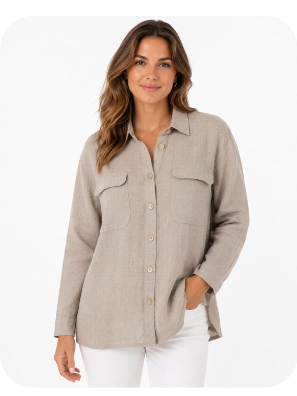Nordstrom Vintage Premium Linen Shirt Blouse Oversized XS (Fits up to Large)